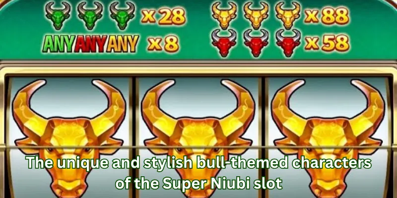 The unique and stylish bull-themed characters of the Super Niubi slot